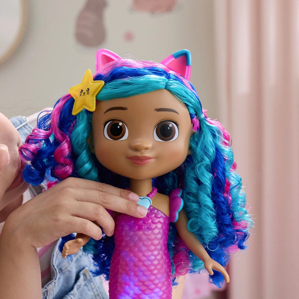 Gabby's Dollhouse: The Movie Sing & Shine Mermaid Gabby Waterproof Mermaid Doll With Lights & Sounds