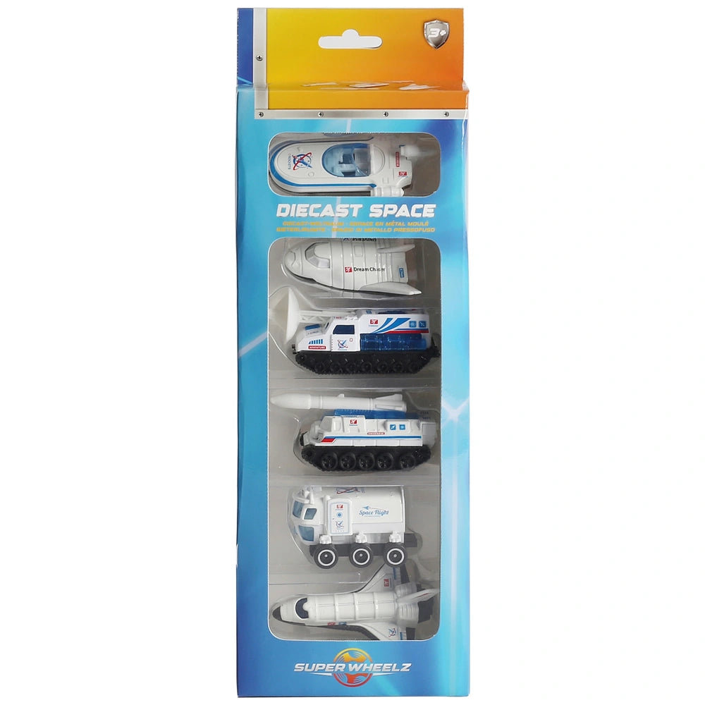 Super Wheelz Diecast Construction, Space, Emergency And Cars 1:64 Scale 6 Pack Assortment