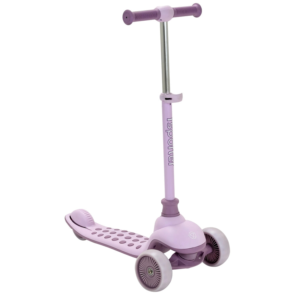 Isporter Deluxe Folding Led 3 Wheel Scooter Purple