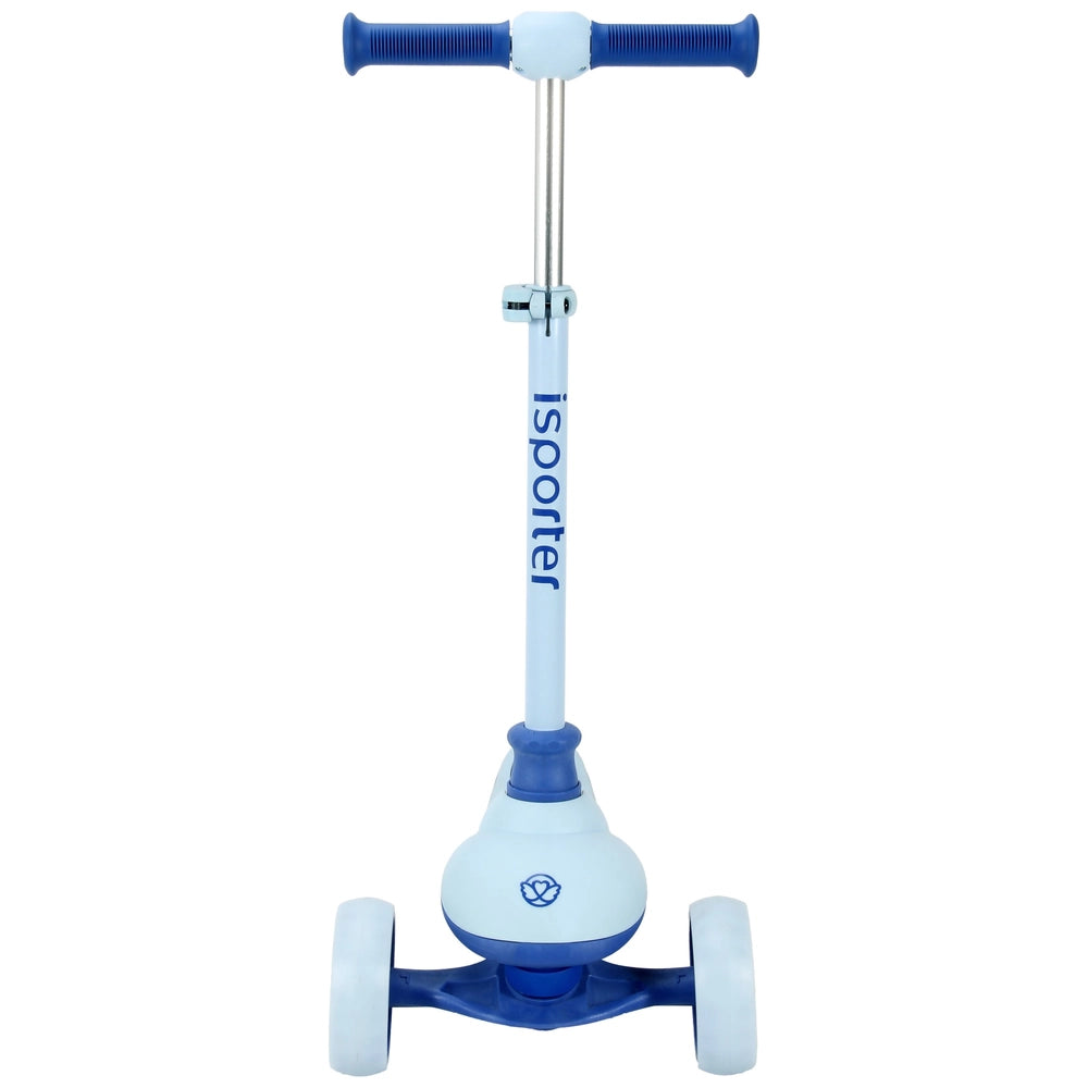 Isporter Deluxe Folding Led 3 Wheel Scooter Blue
