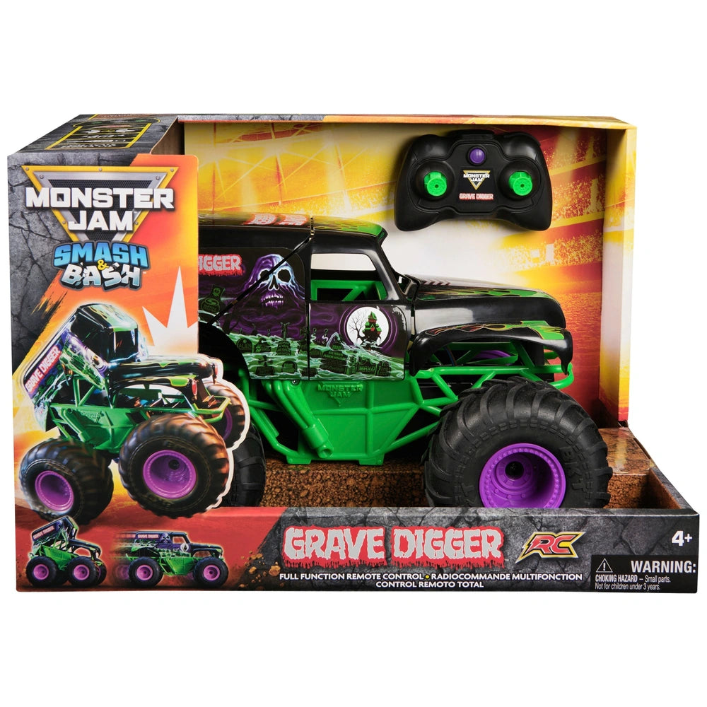 Monster Jam 1:15 Remote Control Smash & Bash Grave Digger Monster Truck