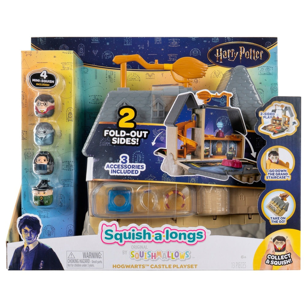 Original Squishmallows Squish-A-Longs Harry Potter Hogwarts Castle Playset