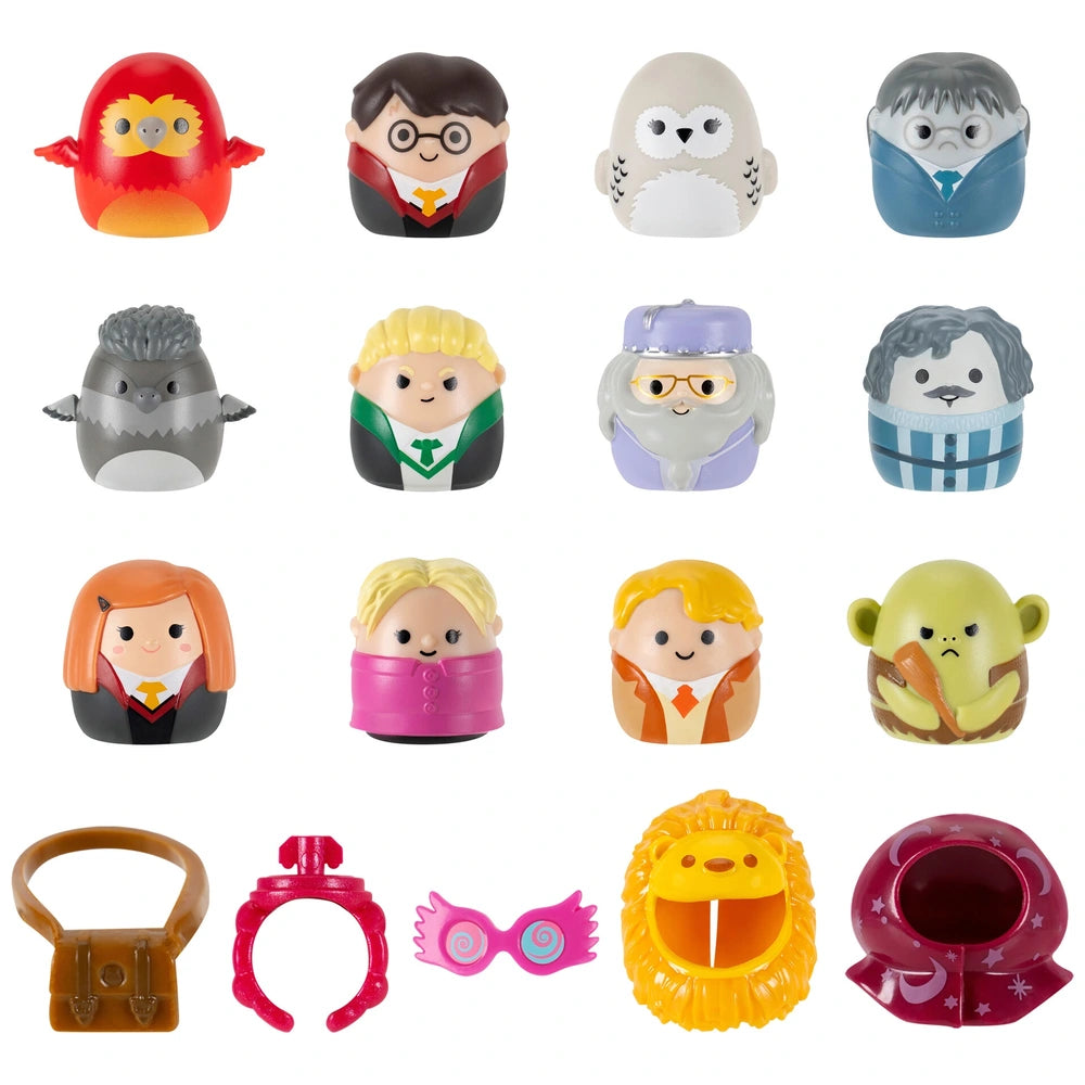 Original Squishmallows Squish-A-Longs Harry Potter Mini-Squish And Accessory 12 Pack