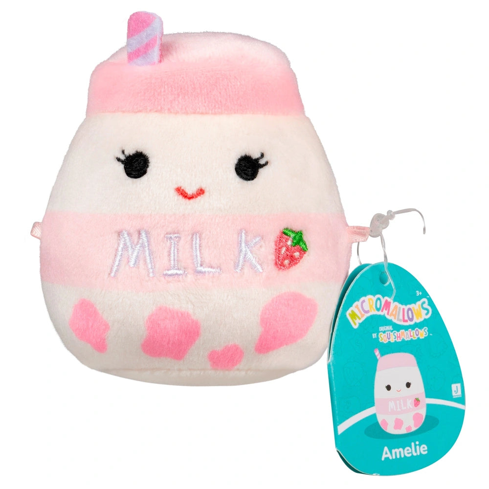 Original Squishmallows Micromallows Plush 3 Pack (With Amelie The Strawberry Milk)