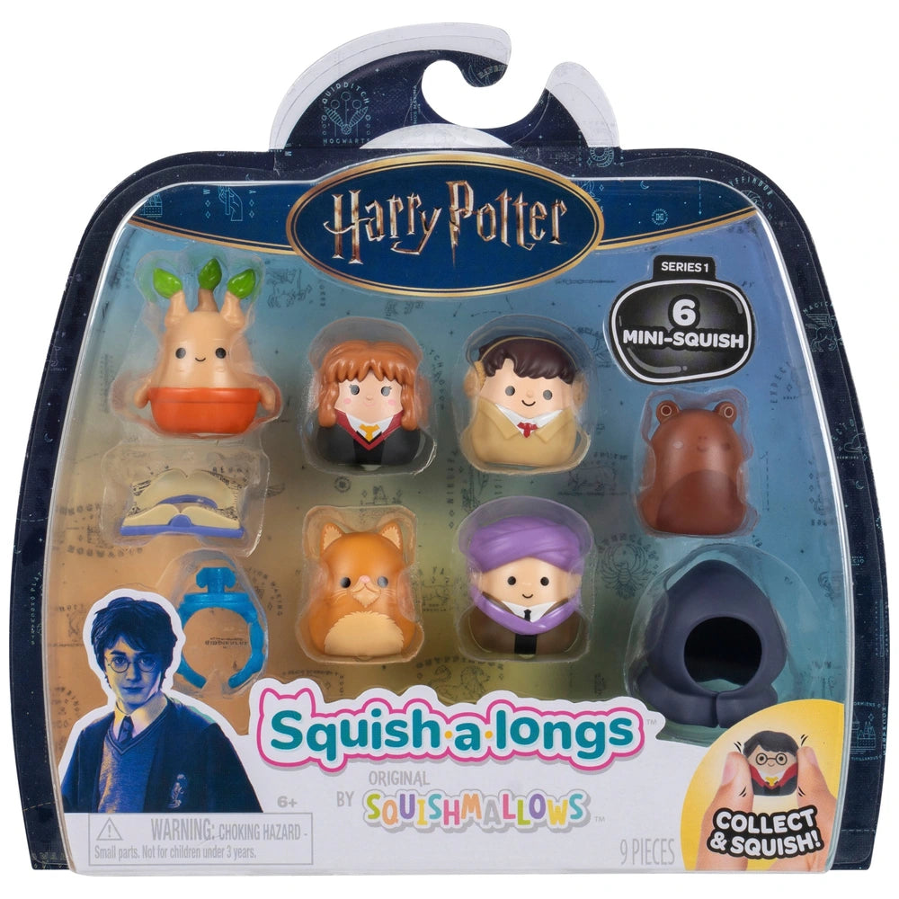 Original Squishmallows Squish-A-Longs Harry Potter Mini-Squish And Accessory 6 Pack
