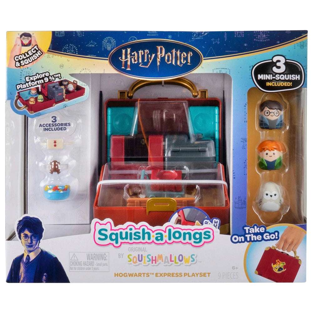 Original Squishmallows Squish-A-Longs Harry Potter Hogwarts Express Playset