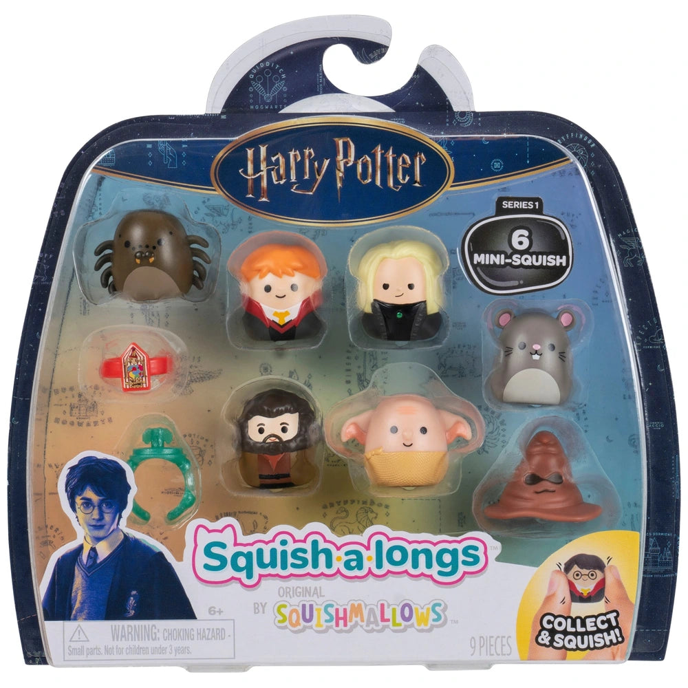 Original Squishmallows Squish-A-Longs Harry Potter Mini-Squish And Accessory 6 Pack