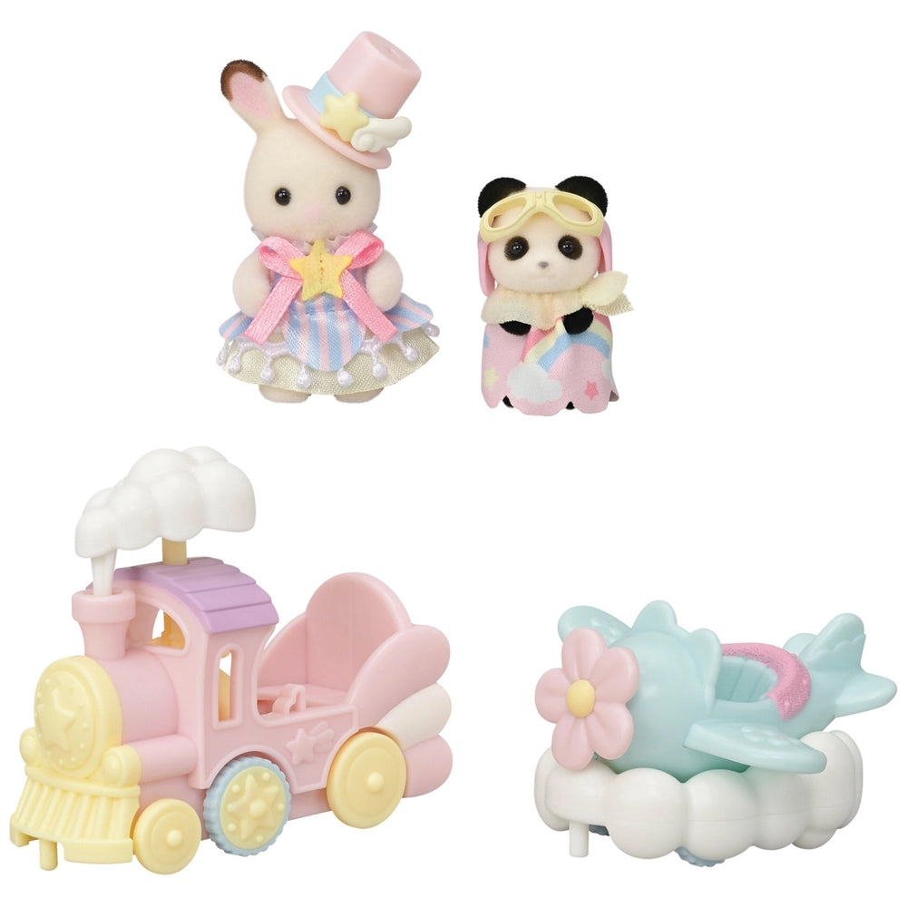 Sylvanian Families Amusement Park Ride Plane And Train Set