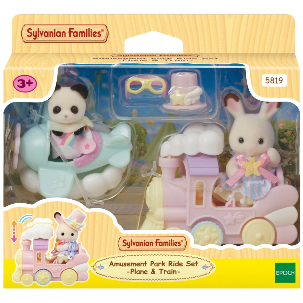 Sylvanian Families Amusement Park Ride Plane And Train Set