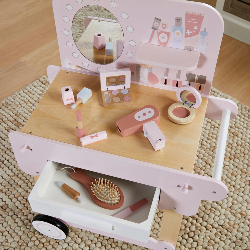 Dimples Wooden Vanity Cart