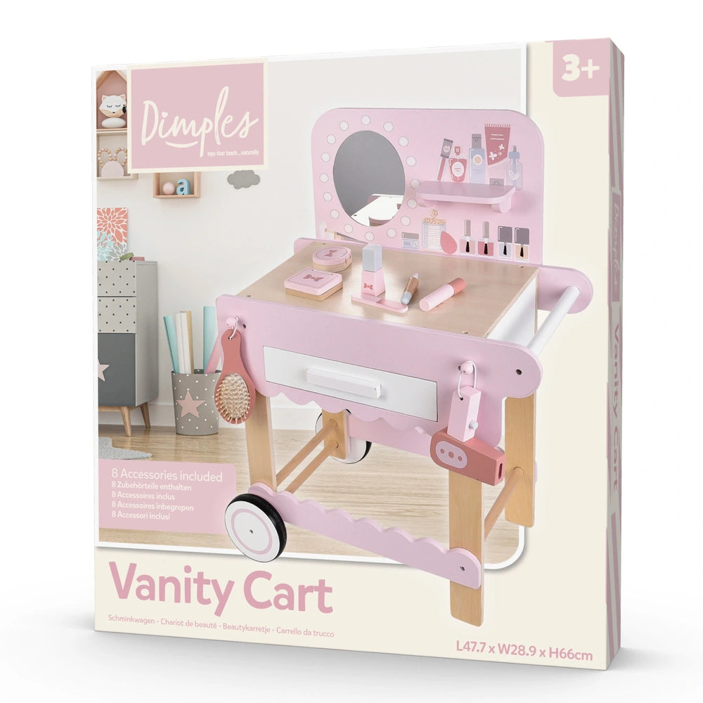 Dimples Wooden Vanity Cart