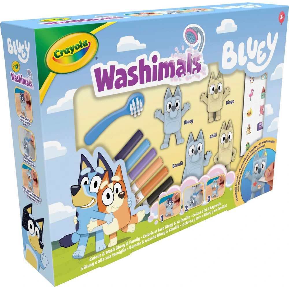 Crayola Washimals Colour & Wash Bluey And Family Set