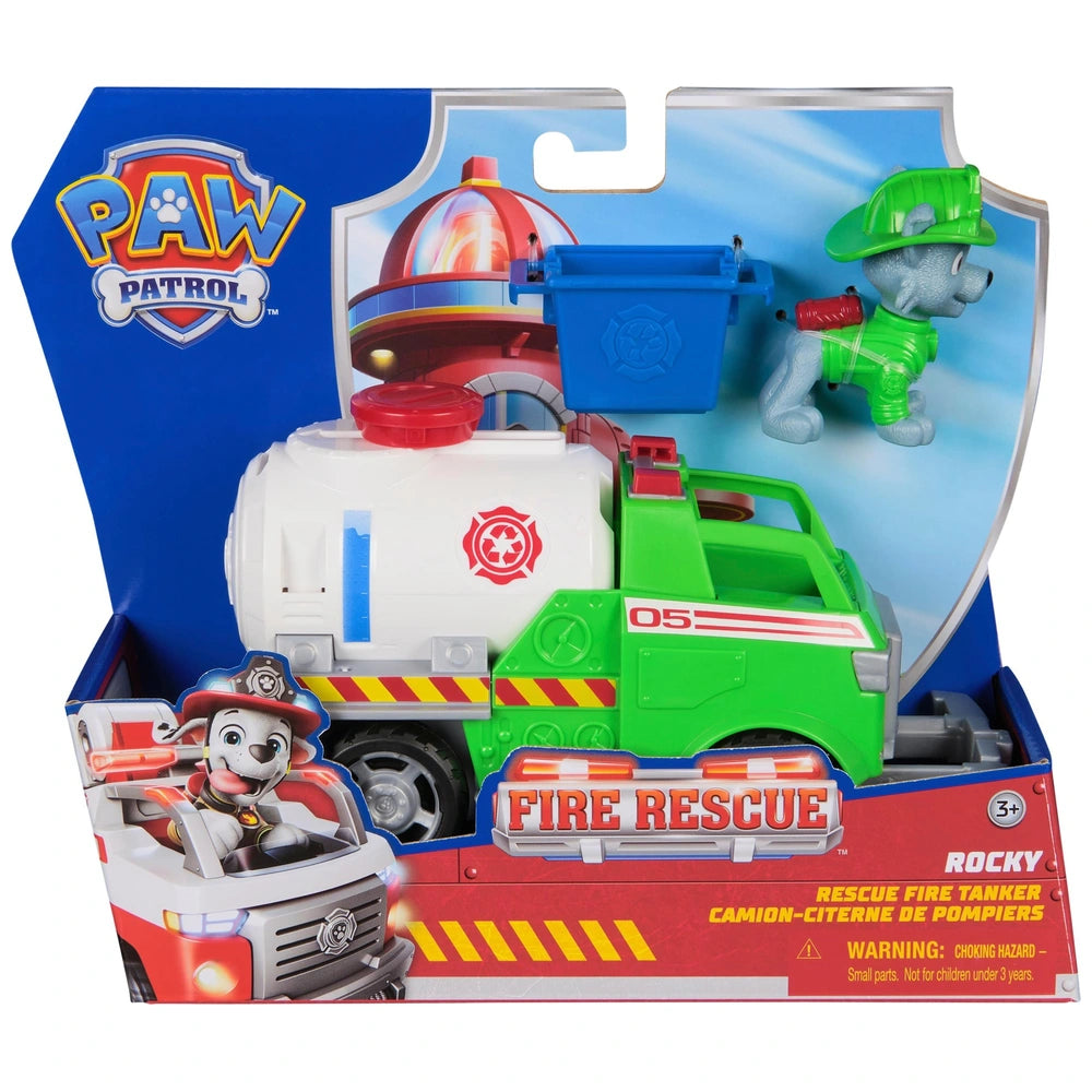 Paw Patrol Fire Rescue Vehicle Rocky With Rescue Fire Tanker