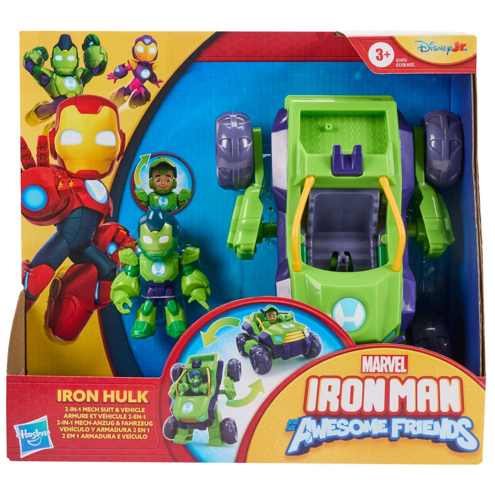 Marvel Iron Man And His Awesome Friends Figure & Vehicle 2-In-1 Mech Suit Iron Hulk Pack