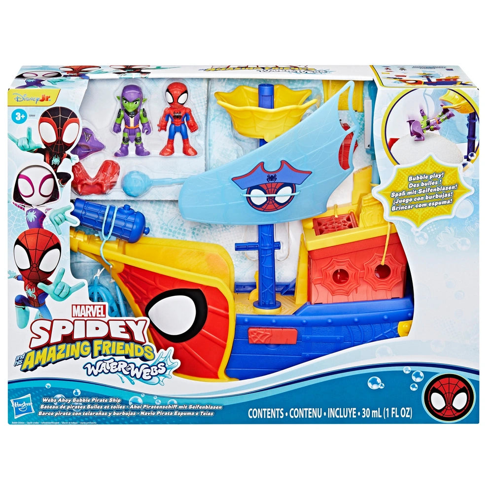Marvel Spidey And His Amazing Friends Water-Webs Ahoy Bubble Pirate Ship Playset
