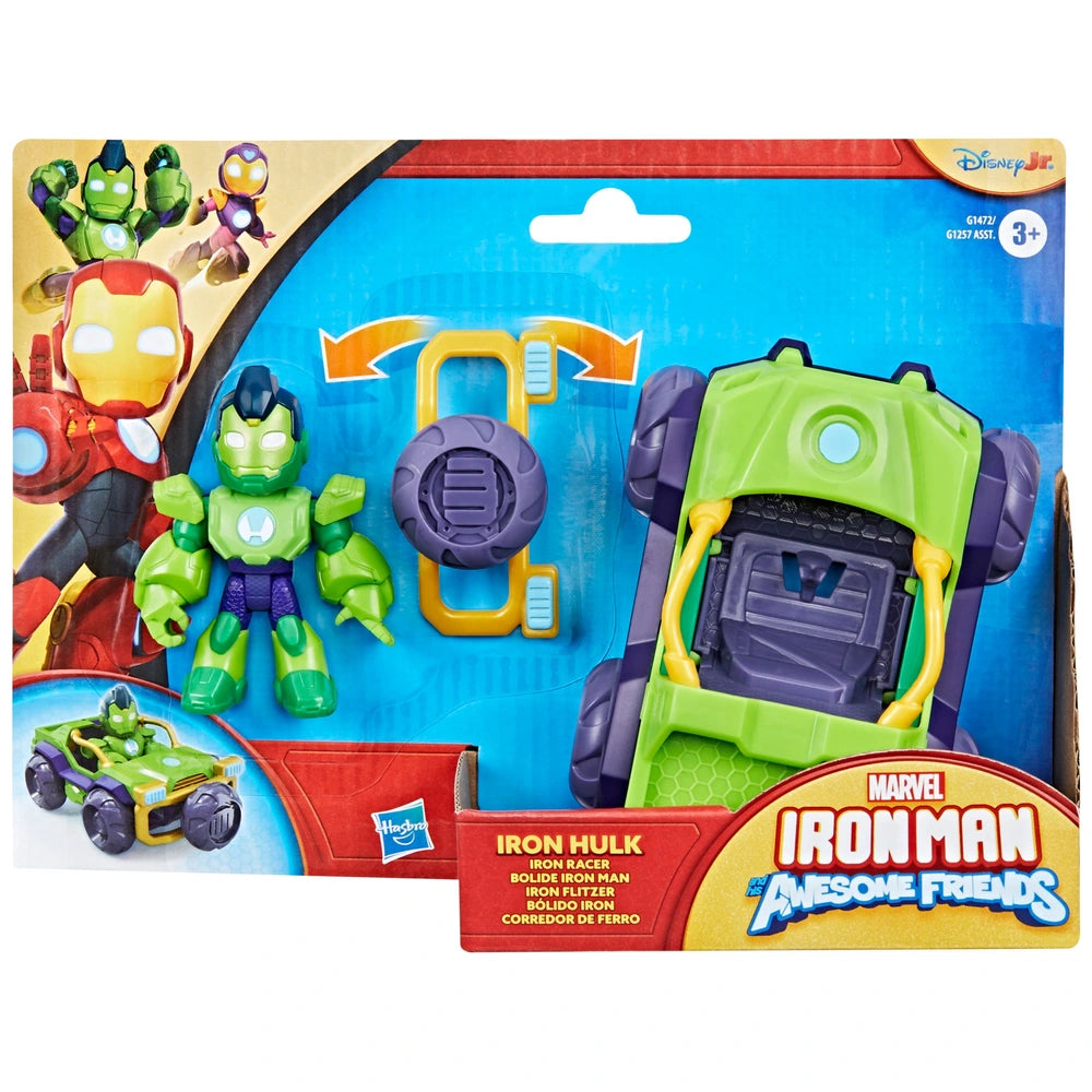 Marvel Iron Man And His Awesome Friends Figure & Vehicle Hulk Iron Racer Pack