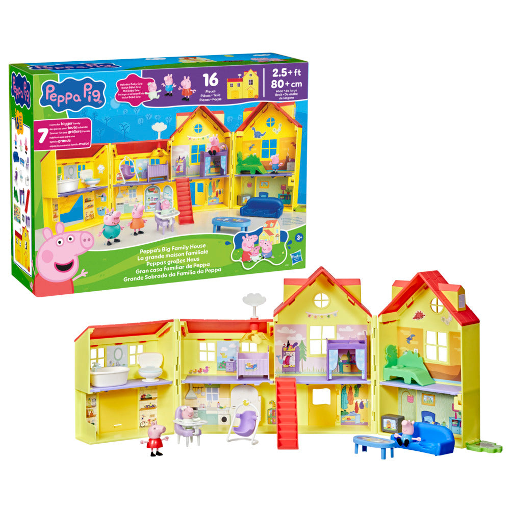 Peppa Pig's Big Family House Playset With Baby Evie