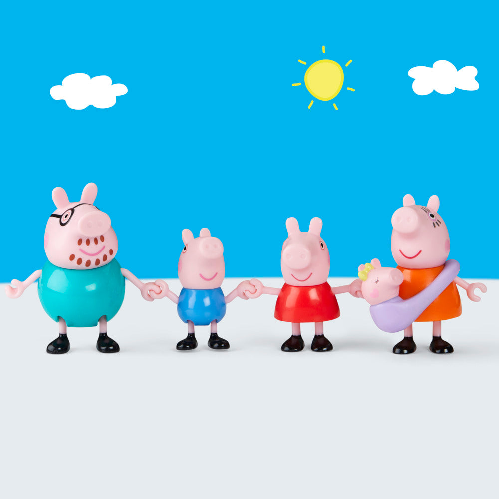 Peppa Pig Figures Peppa's Family Of Five Set With Baby Evie