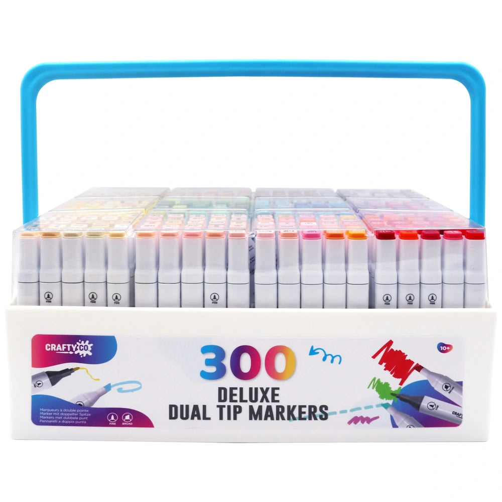 Crafty Co. Dual Tip Twin Markers With Storage Case Set 300 Piece