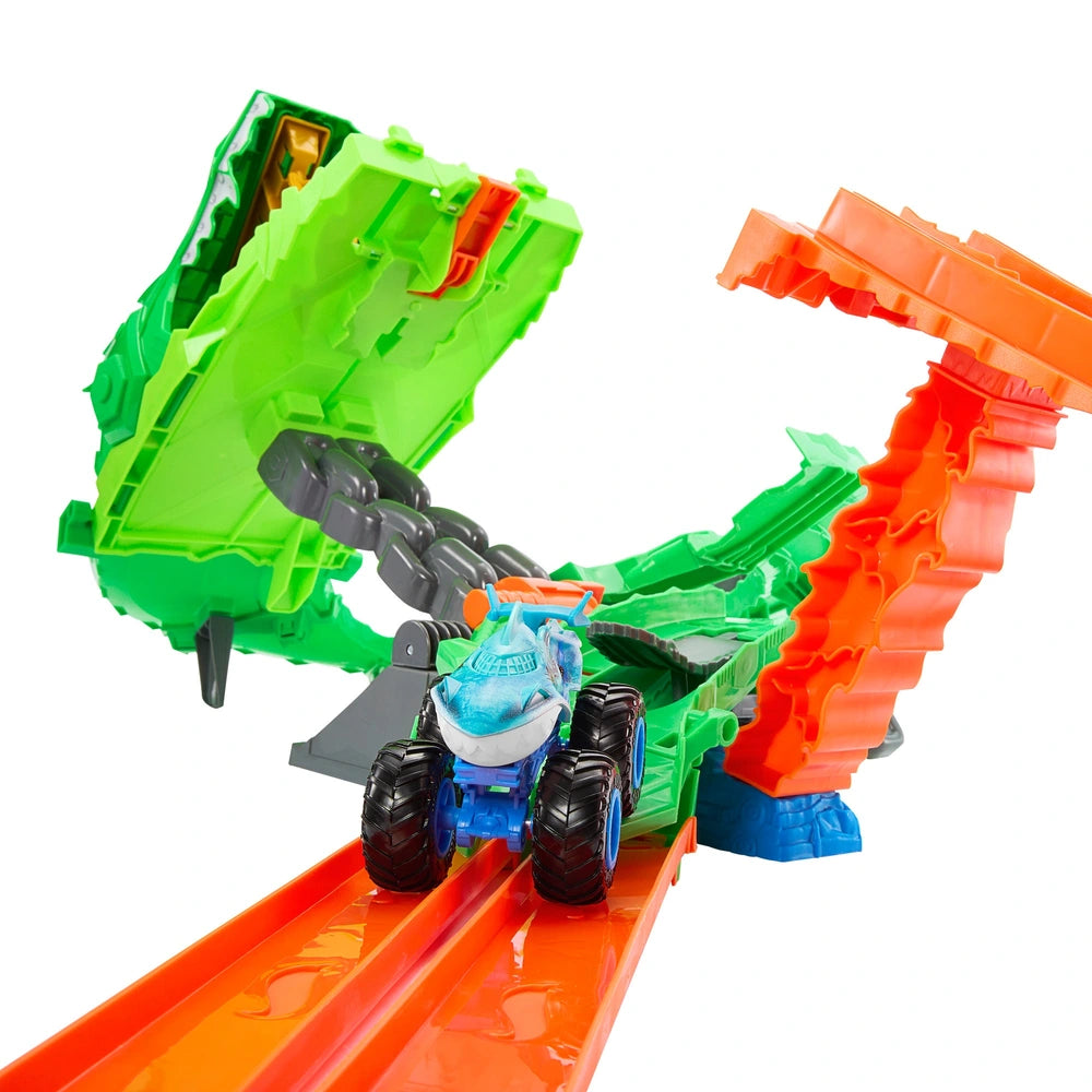 Hot Wheels Monster Trucks Sharks Vs. Dinos Dragon Demolition Playset