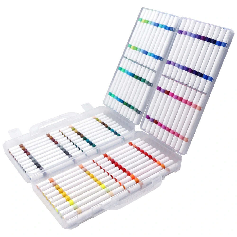 Crafty Co. Dual Tip Acrylic Markers With Storage Case Set 80 Piece