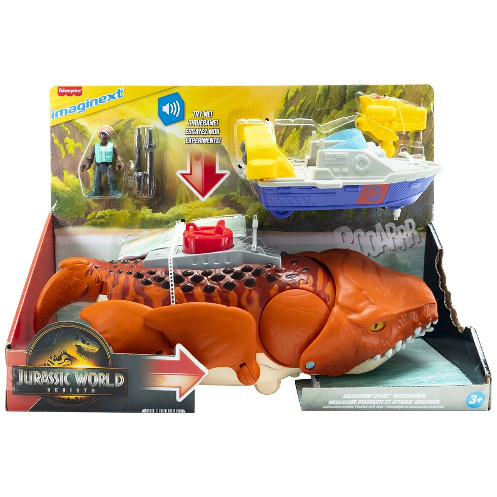 Imaginext Jurassic World Rebirth Playset Aquachomp Chase Mosasaurus