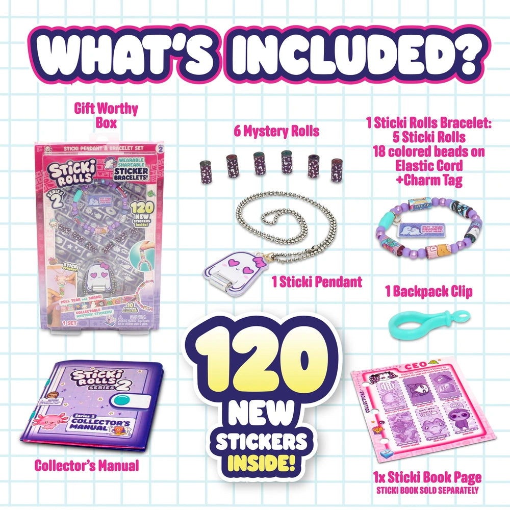 Sticki Rolls Sticker Pendant & Bracelet Making Set