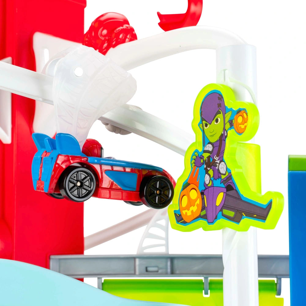 Marvel Spidey And His Amazing Friends Construction Zone Chaos Race Track Set