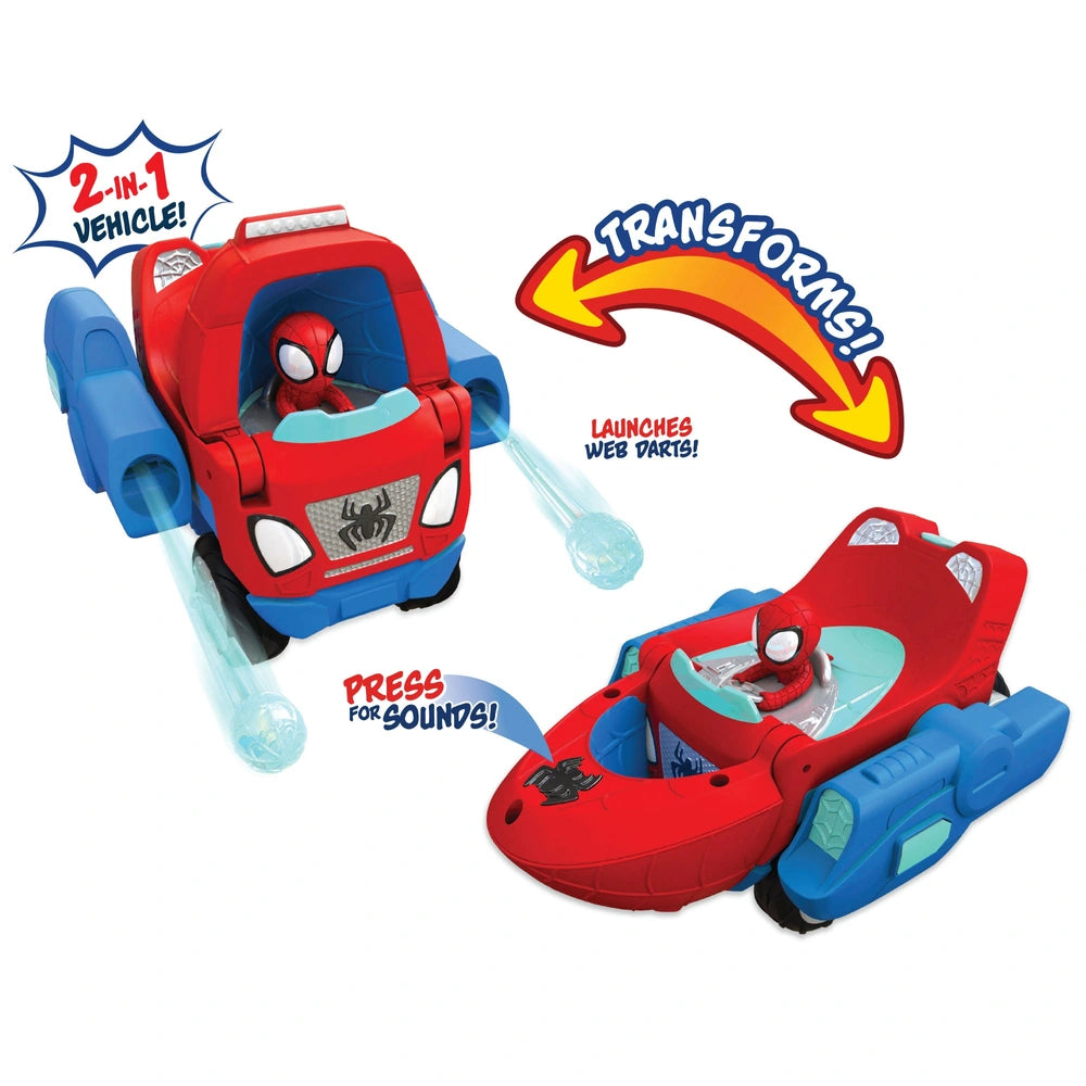 Marvel Spidey And His Amazing Friends 2-In-1 Spidey Transforming Web-Wave Cruiser