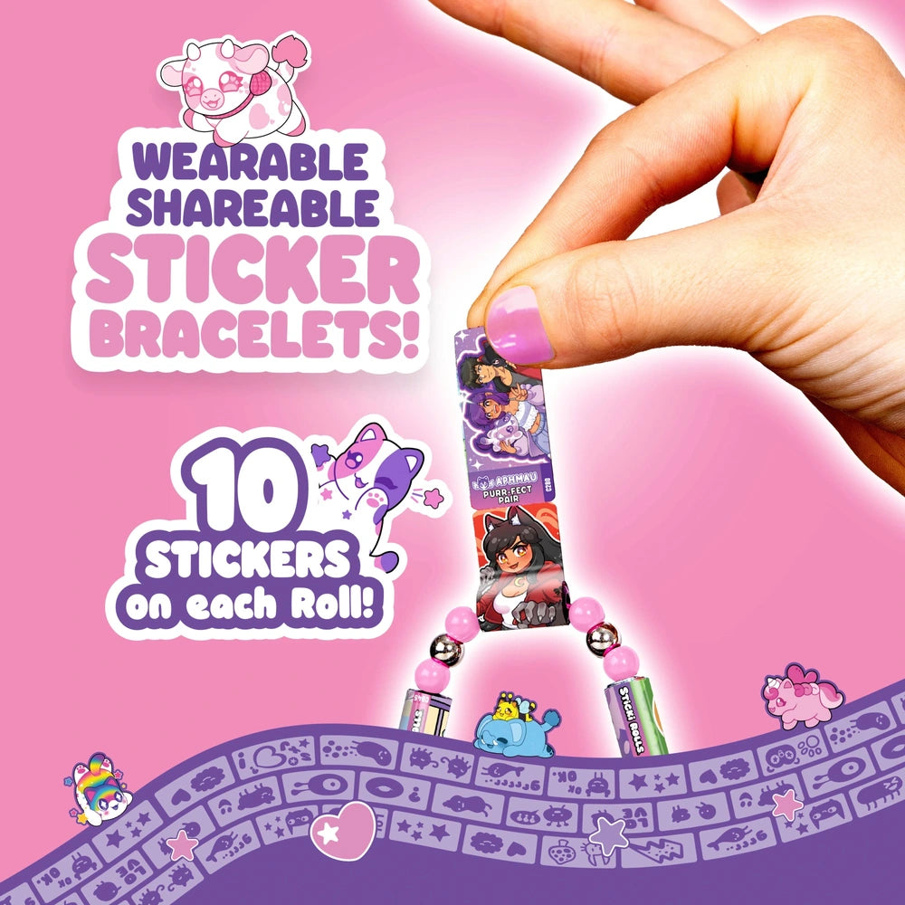 Sticki Rolls Aphmau Sticker Pendant And Bracelet Set With 120 Stickers