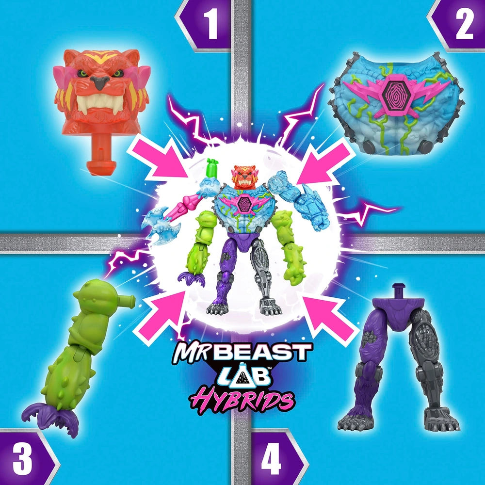 Mrbeast Lab Hybrids Hyper Fusion Mix & Match 5 Action Figures Mega Pack Assortment