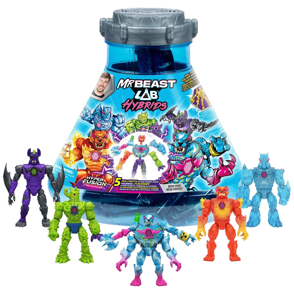 Mrbeast Lab Hybrids Hyper Fusion Mix & Match 5 Action Figures Mega Pack Assortment