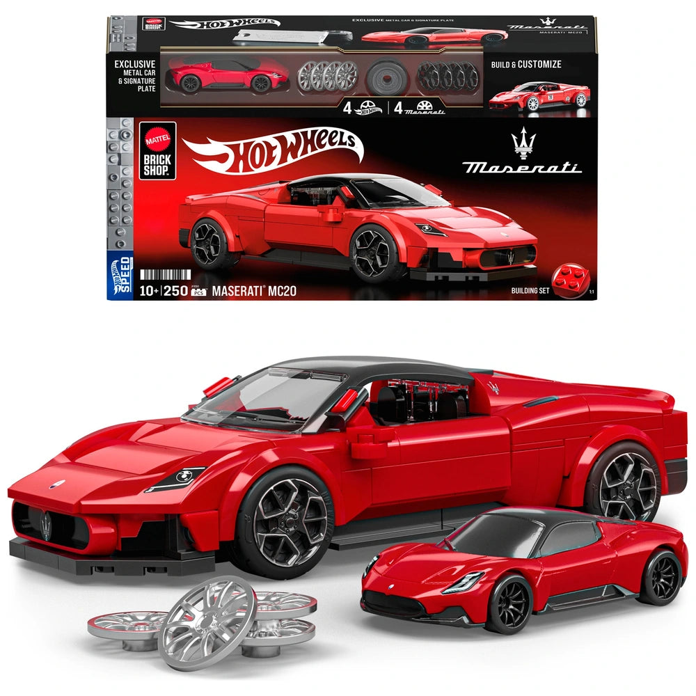Mattel Brick Shop Hot Wheels Speed Series Maserati Mc20 Building Set