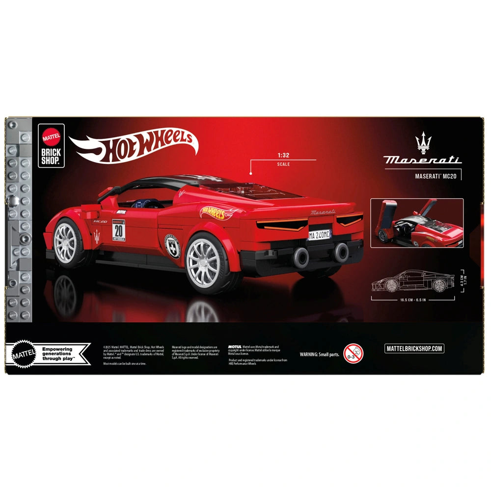 Mattel Brick Shop Hot Wheels Speed Series Maserati Mc20 Building Set