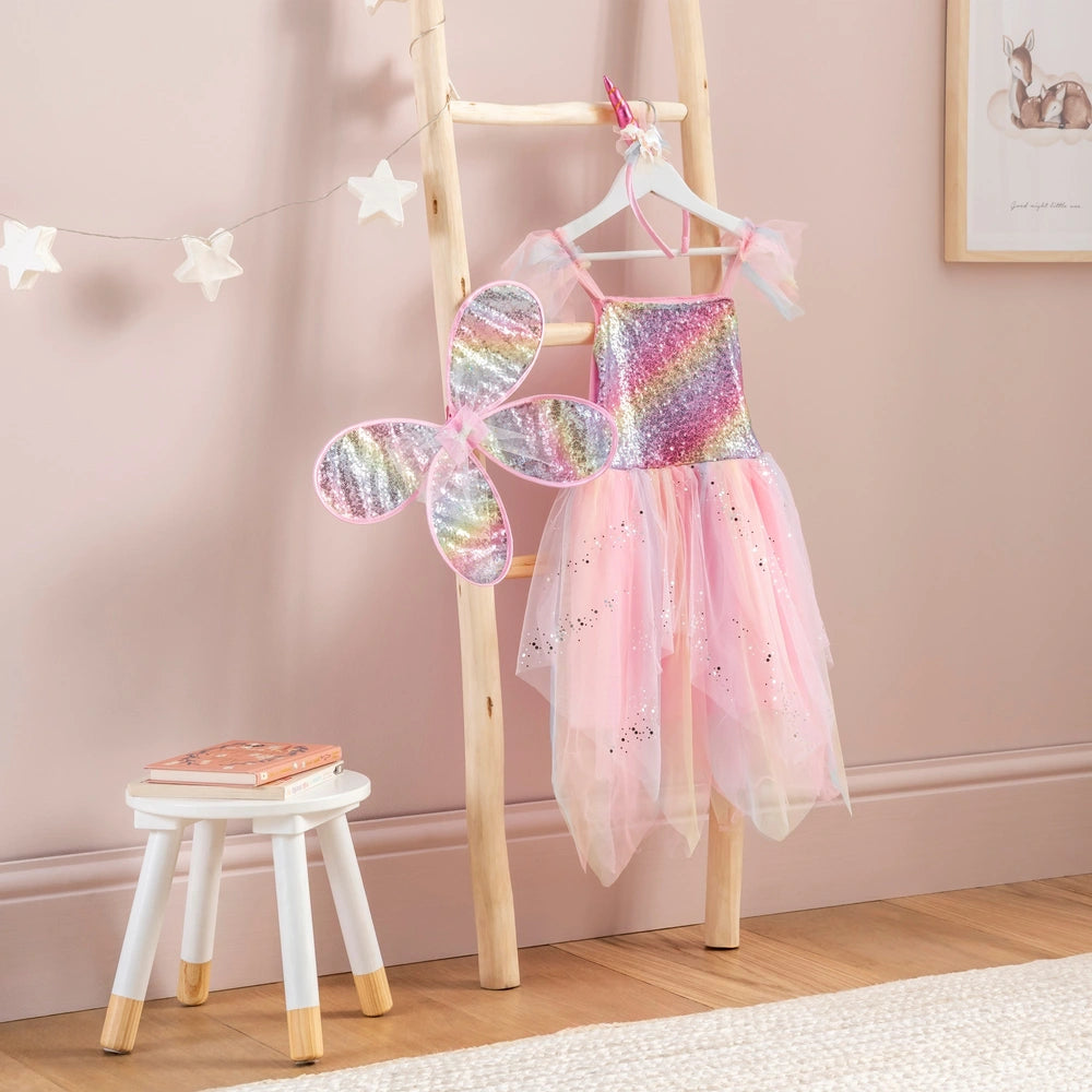 Unicorn Dress Costume Dress-Up Set Age 3 To 5 Years