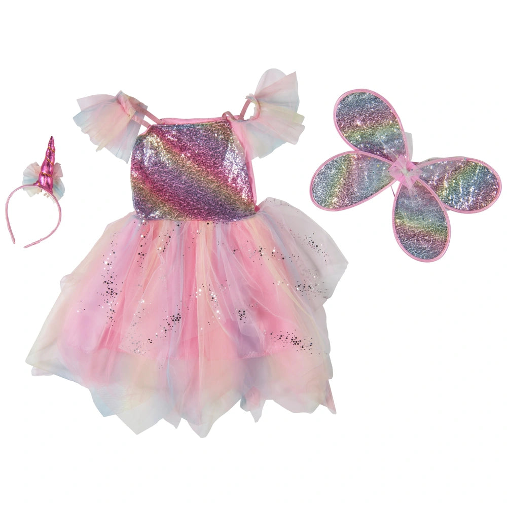 Unicorn Dress Costume Dress-Up Set Age 3 To 5 Years