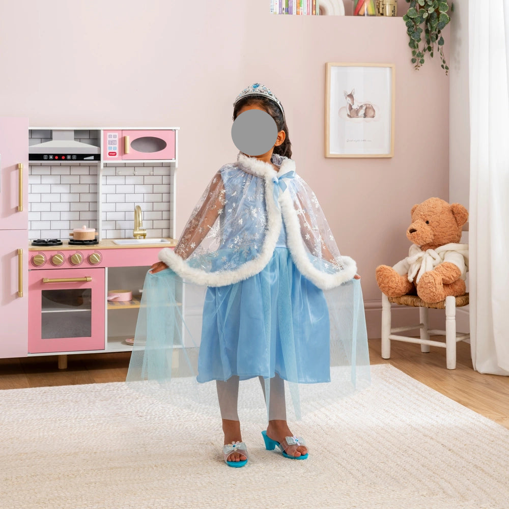 Blue Princess Dress With Cape Costume Dress-Up Set