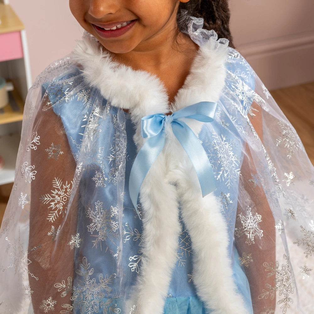Blue Princess Dress With Cape Costume Dress-Up Set