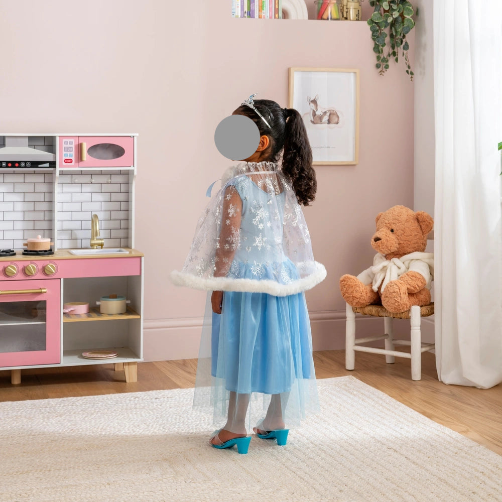Blue Princess Dress With Cape Costume Dress-Up Set