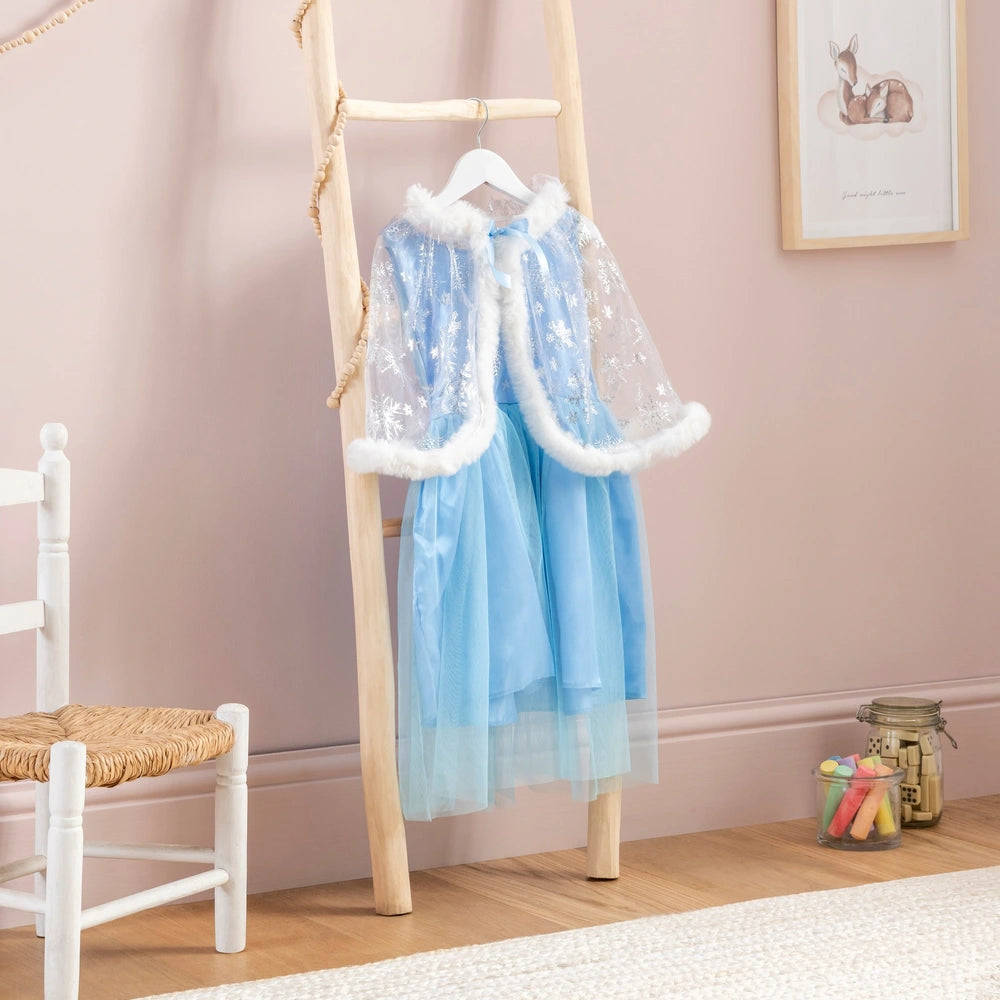 Blue Princess Dress With Cape Costume Dress-Up Set