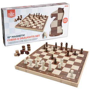 15 Inch Magnetic Chess & Draughts Set