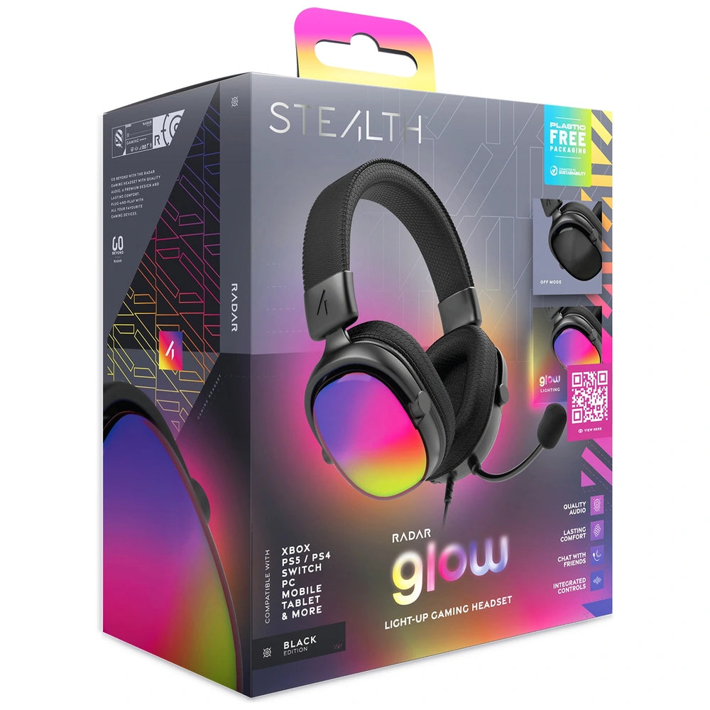 Stealth Radar Glow Light-Up Multi-Format Gaming Headset - Black