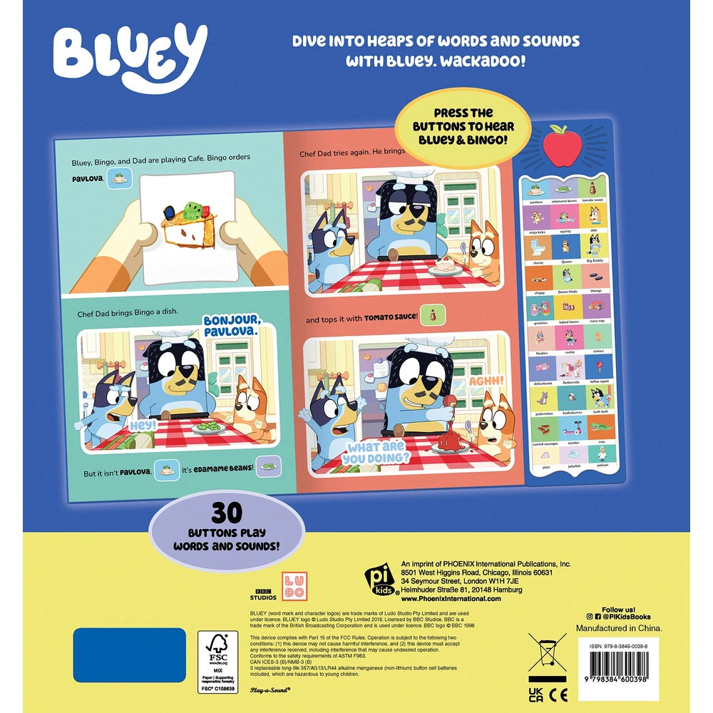 Bluey Wackadoo! Interactive Words And Sounds Book