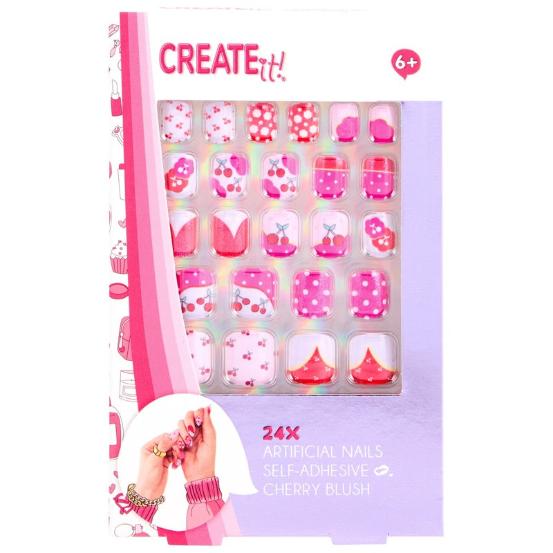 Create It! Cherry Blush Nails Stick-On 24 Pack
