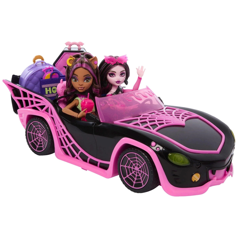 Monster High Eeekend Getaway Ghoul Mobile Car With Draculaura And Clawdeen Wolf Dolls