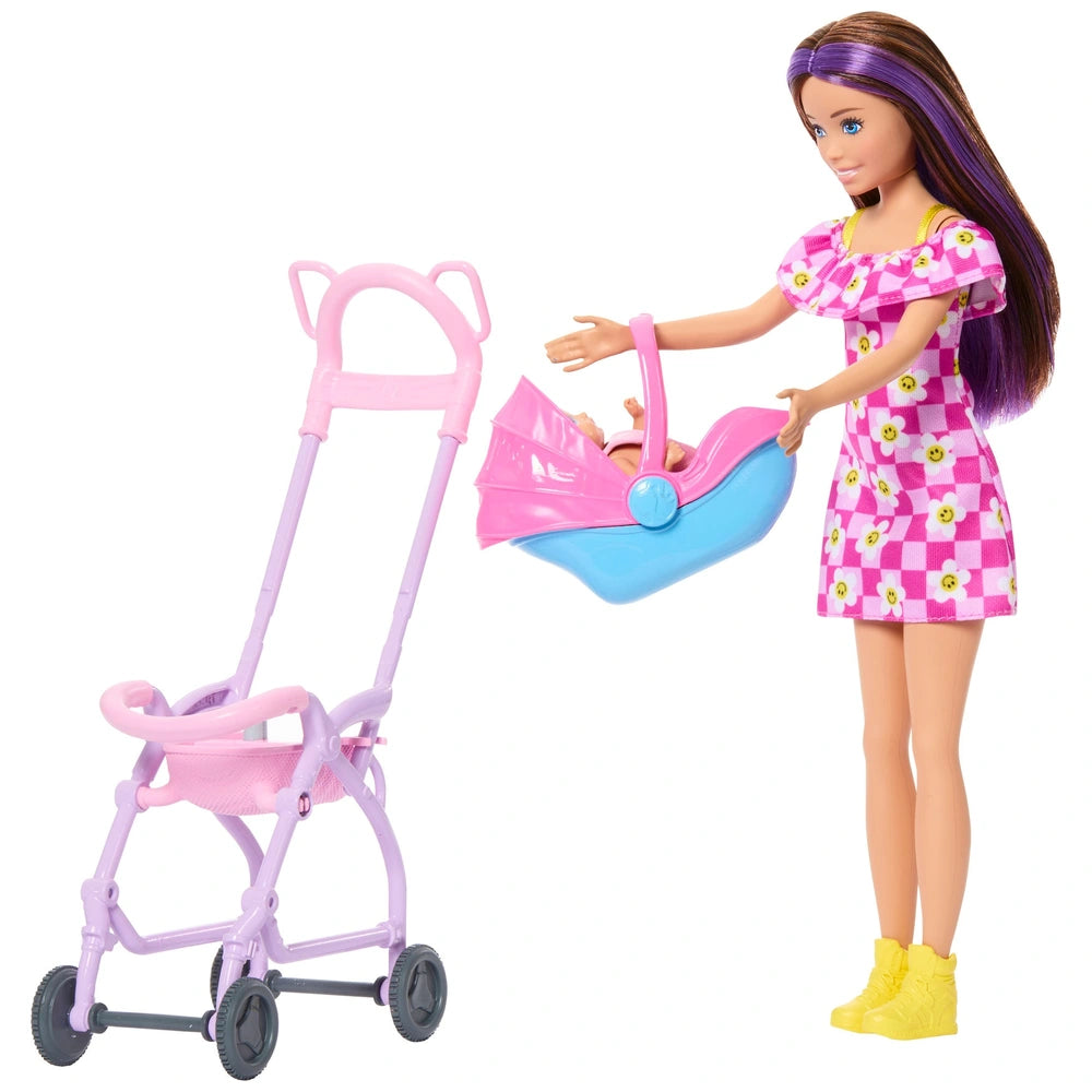 Barbie Skipper Friends & Family Babysitter Doll And Stroller Playset
