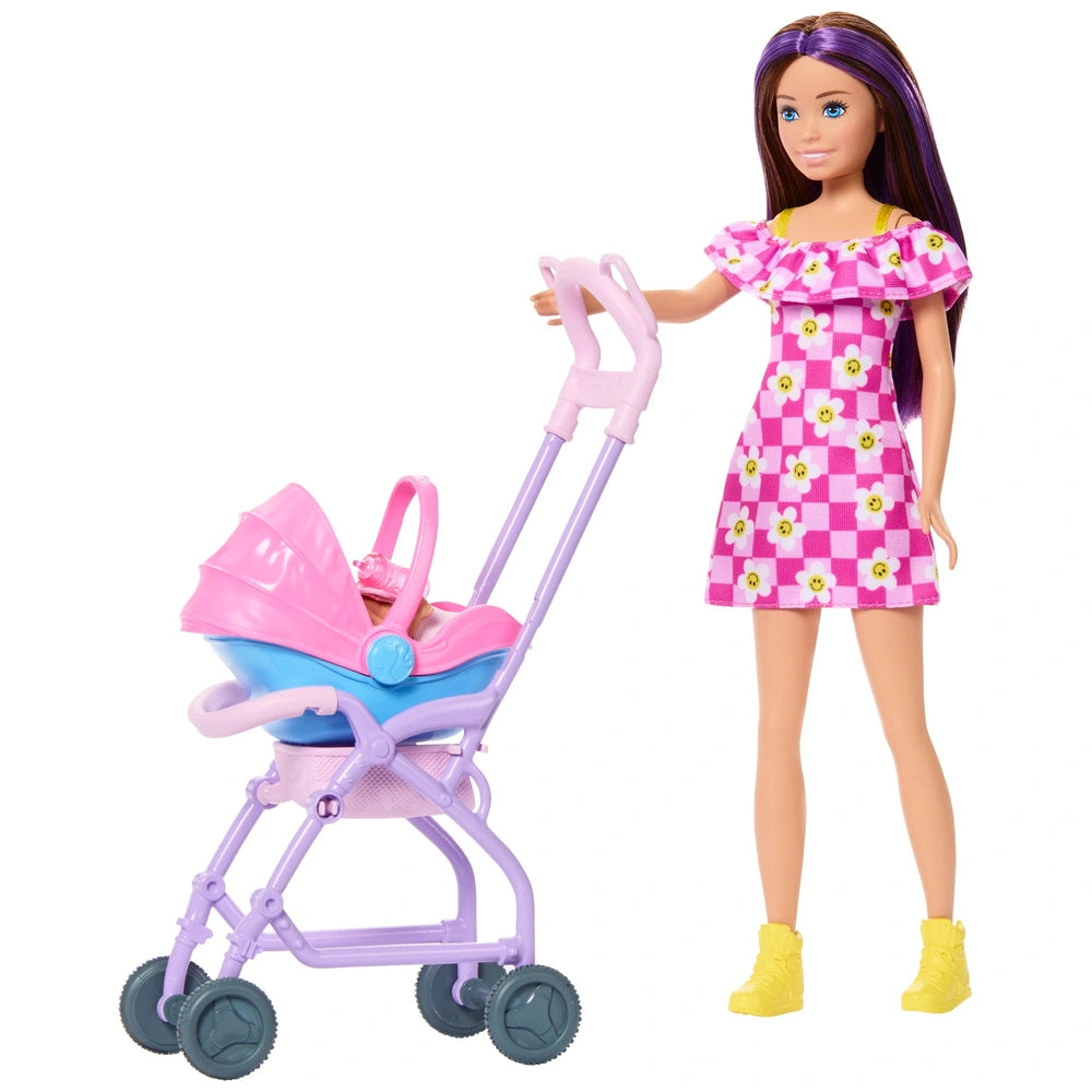 Barbie Skipper Friends & Family Babysitter Doll And Stroller Playset