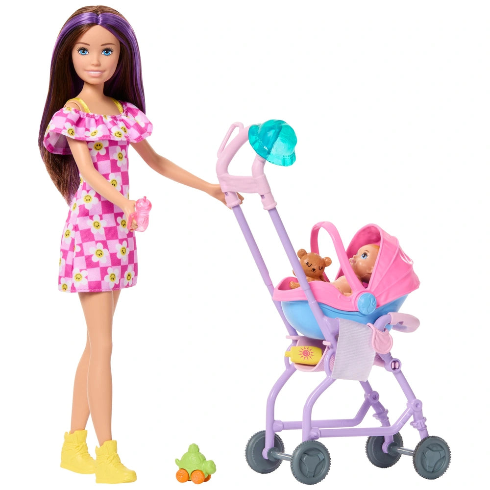Barbie Skipper Friends & Family Babysitter Doll And Stroller Playset