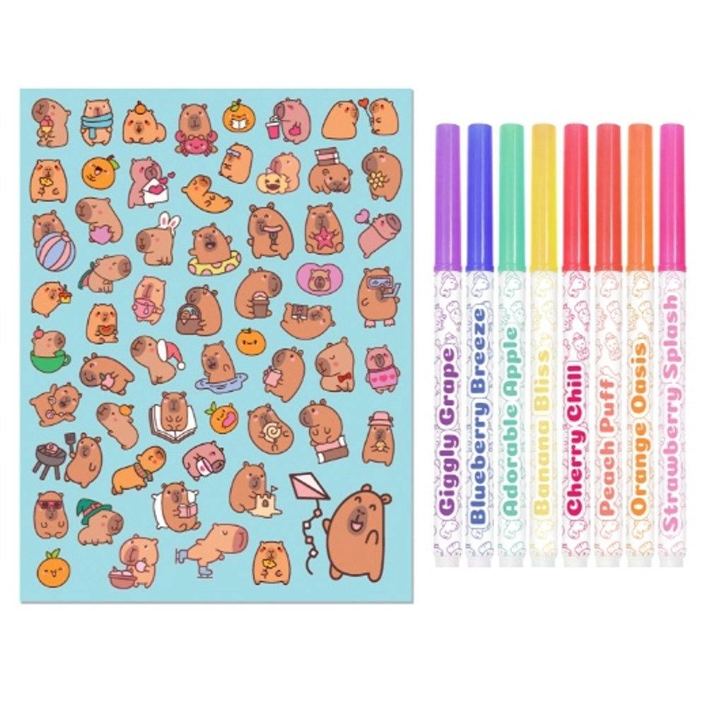 Capybara Club Colouring Book And Scented Markers