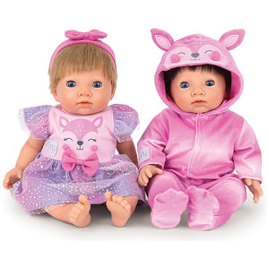 Tiny Treasures Baby Doll Clothes Forest Fawn Outfit Twin Pack